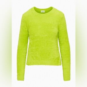Sunday Best (Aritzia) Kitten Sweater in a fuzzy-knit lime green